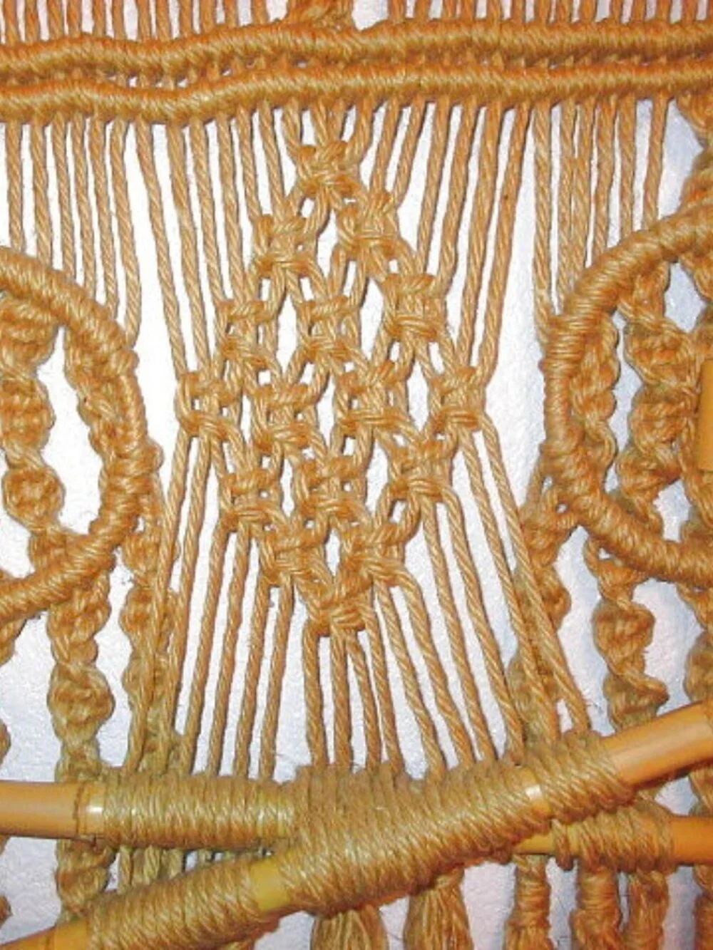 Vtg 70s Macrame Wall Hanging 60